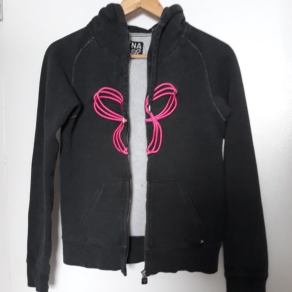 TNA Womens' Zip-Up Hoodie, Dark Grey, Size S - Picture 6 of 12